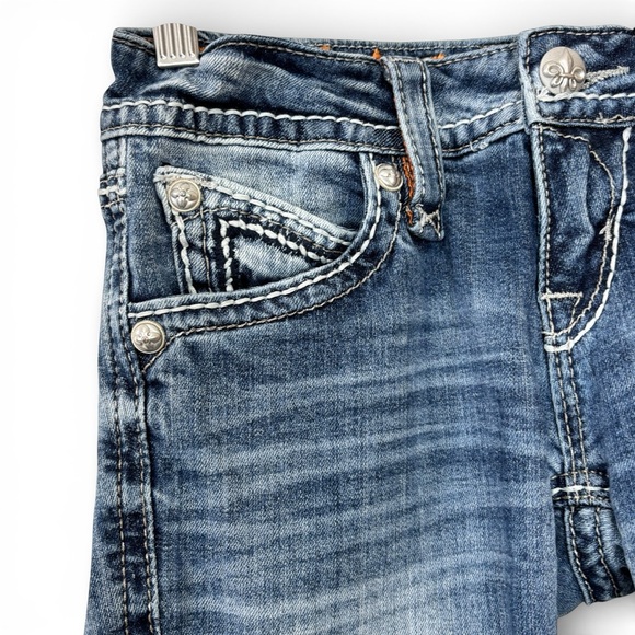 Rock Revival Blair Skinny Jeans 26 Heavy Stitch Flap Pocket 30 Inseam - Picture 14 of 15